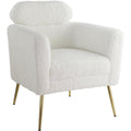 Acme Connock Fabric Upholstered Accent Chair in White Faux Sherpa