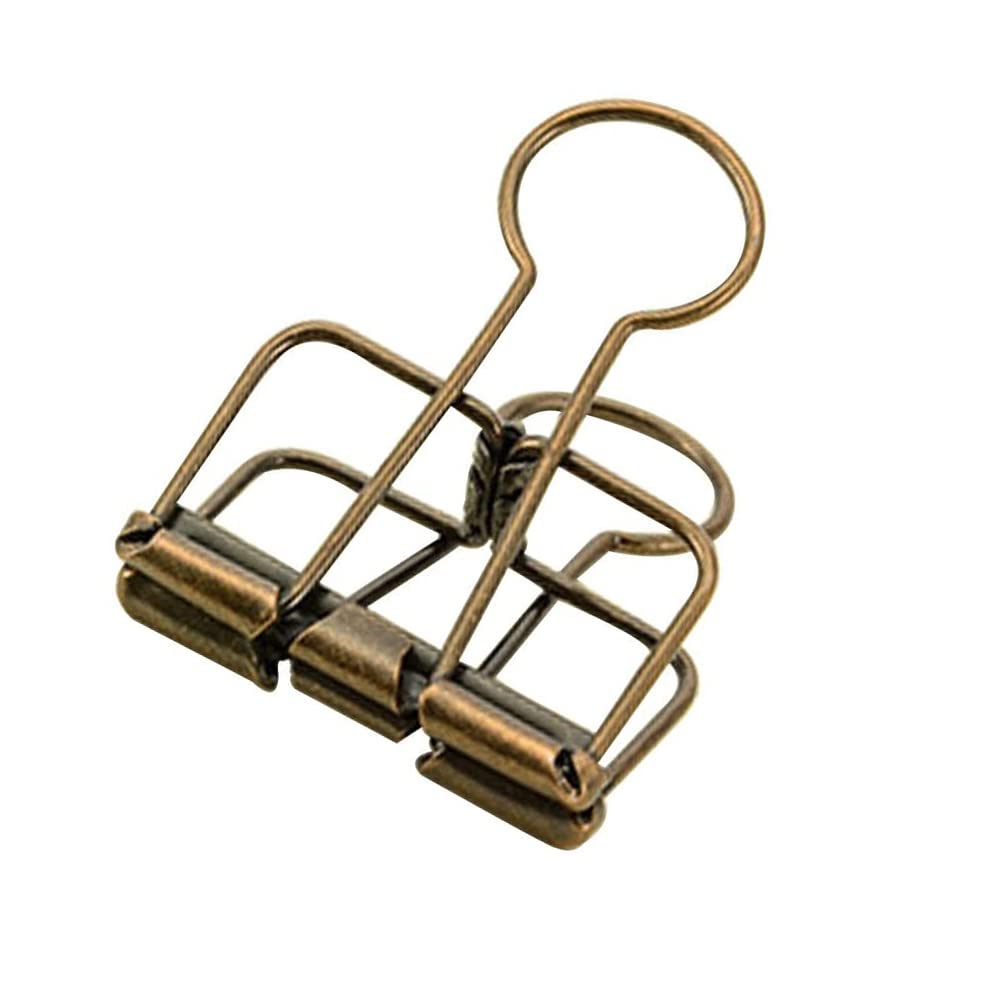 20Pcs Binder Clips, Medium Metal Binder Clips Bronze Binder Clips, Paper Clamps For Office Supplies School Personal Document Org