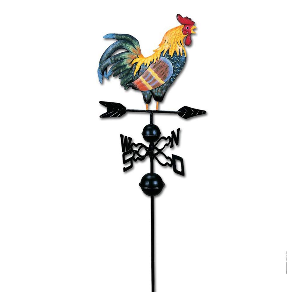 W5Bhj88 Weather Vane With Rooster Ornament, Cast Iron Wind Vane Weather Vane For Roofs Rooster Weathervane Garden Yard Patio Dec