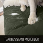 Sofa Shield Patented Loveseat Slip Cover, Large Cushion Protector, Reversible Stain And Dog Tear Resistant Slipcover, Quilted Microfiber 54” Seat, Washable Covers For Dogs Pets Kids, Hunter Green Sage