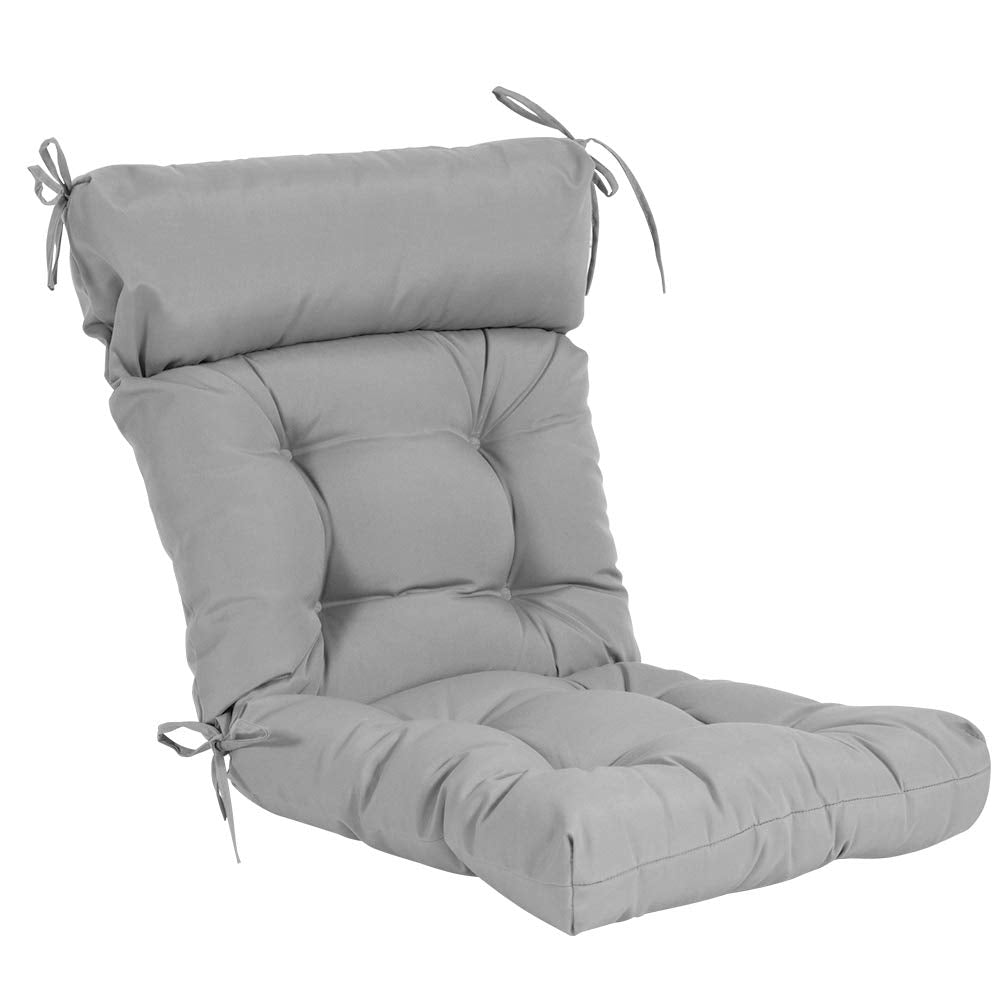 Qilloway Indoor/Outdoor High Back Chair Cushion,Tufted, Replacement Cushions - Set Of 2 (Grey)