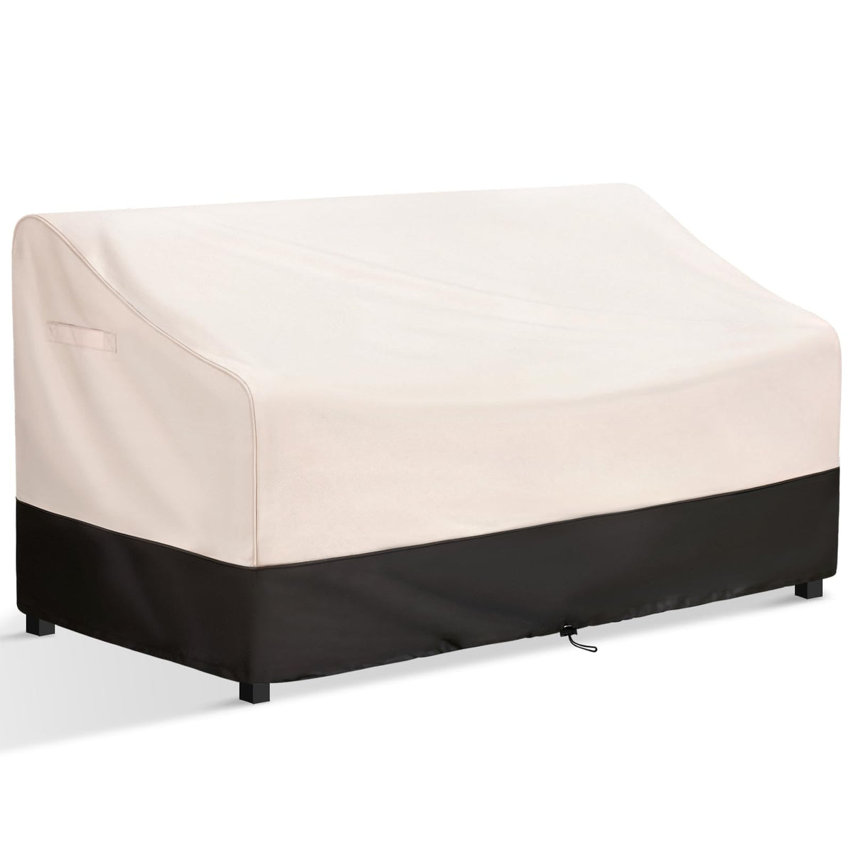 Boltlink Outdoor Furniture Covers Waterproof For Patio Sofa , Heavy Duty 2-Seater Patio Bench Loveseat Covers Fits Up To 55W X 33D X 38H Inches, White & Black