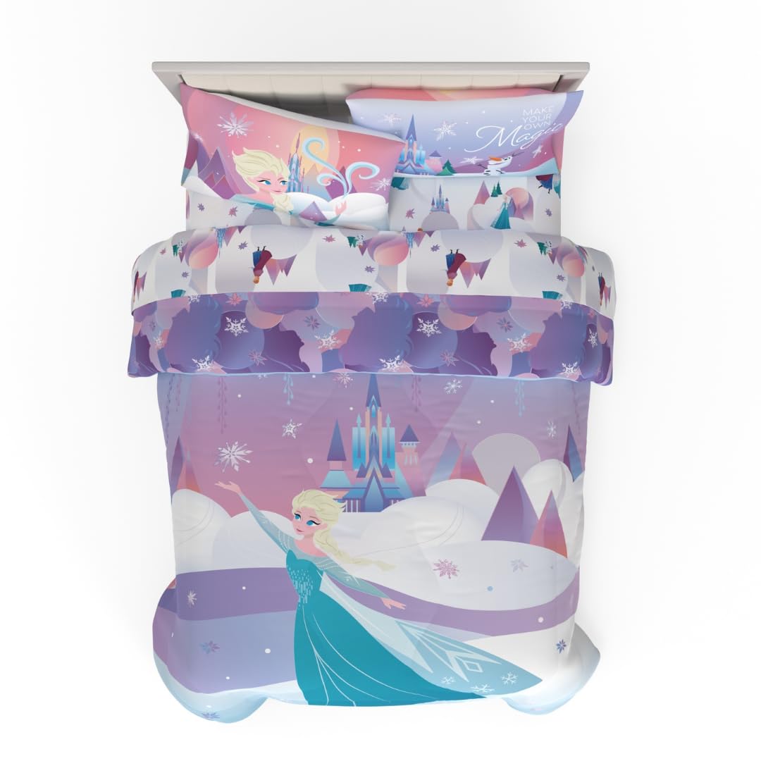 Franco Collectibles Disney'S Frozen 2 Recycled Bedding 7 Piece Super Soft Reversible Comforter And Sheet Set, Queen, (100% Offic