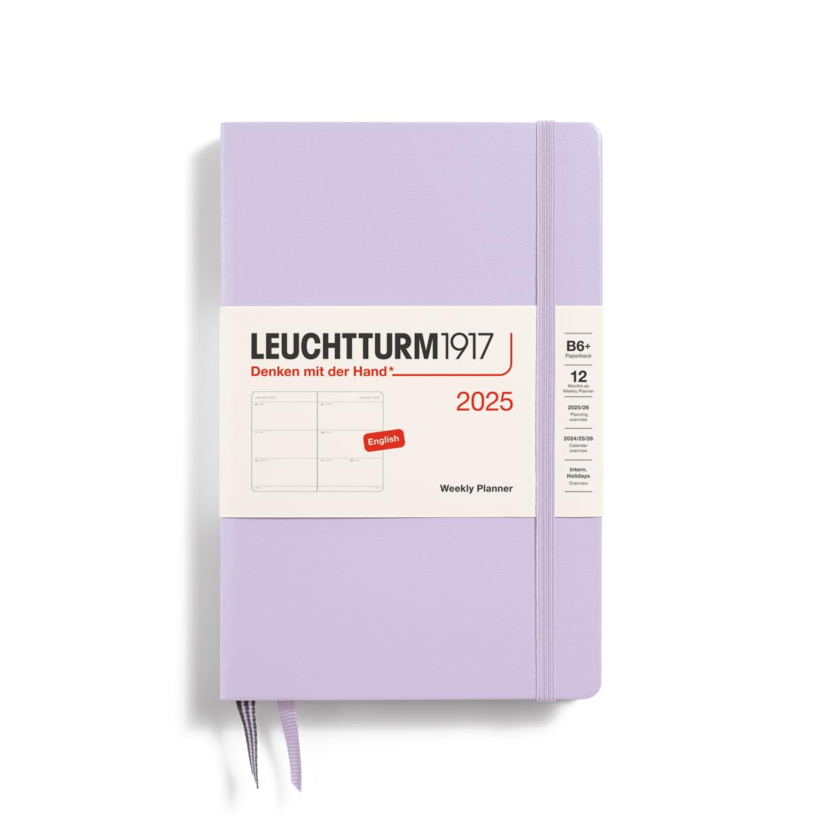 Leuchtturm1917 - Weekly Planner 2025, Hardcover, Paperback (B6+), Lilac (Jan 1 - Dec 31, 2025)