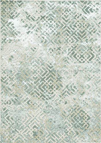 HomeRoots Decor 9'10' x 13'2' Polyester Sand Silver Area Rug