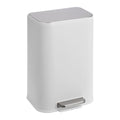 GarveeHome Bathroom Trash Can, 3.2 Gallon Stainless Steel Garbage Can with Lid, Rectangular Small Step Waste Bin with Foot Pedal