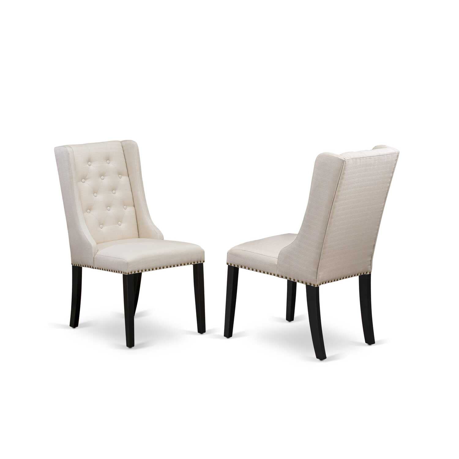 East West Furniture Amen5-Bch-69 5 Piece Kitchen Table Set For 4 Includes A Round Dining Room Table With Pedestal And 4 Black Faux Leather Parson Dining Chairs, 36X36 Inch, Black & Cherry