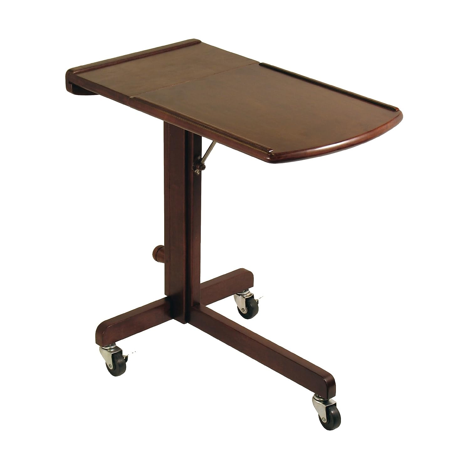 Winsome Wood Top Adjustable Height Laptop Cart, Antique Walnut (94423)