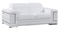 HomeRoots 71" Sturdy White Leather Loveseat