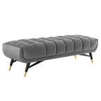 Modway Adept 60" Performance Velvet Bench In Gray