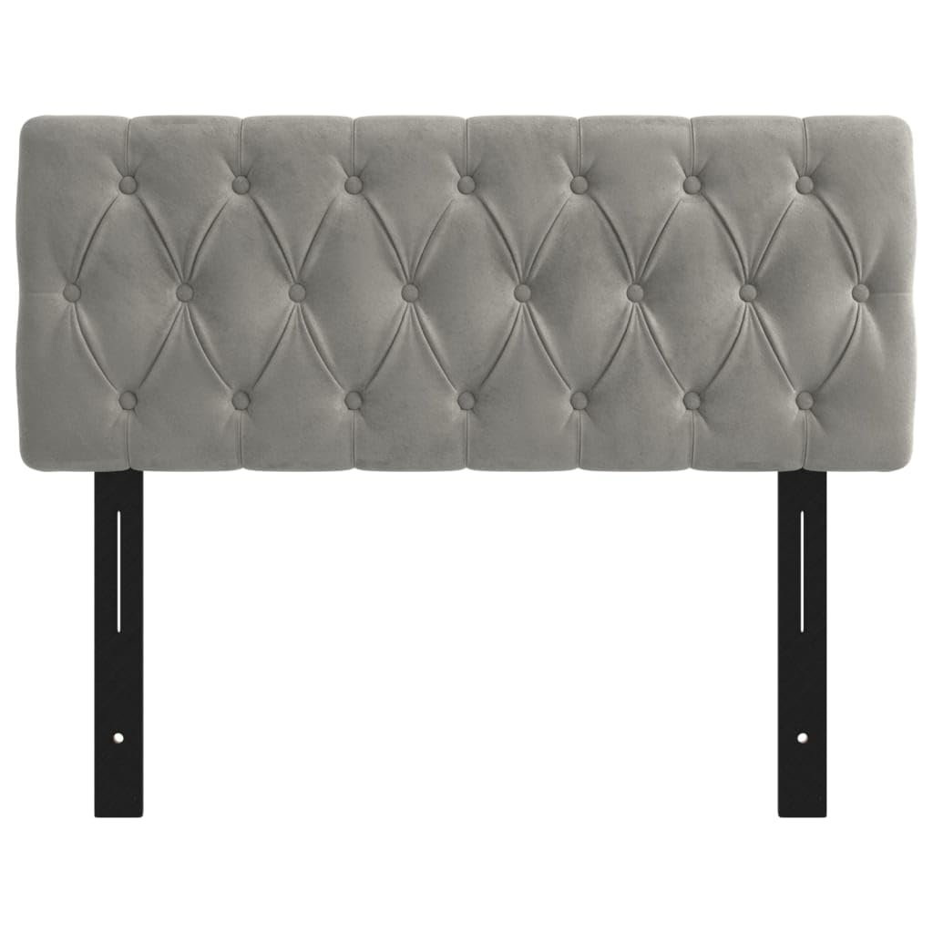 vidaXL Headboard Light Gray 39.4"x2.8"x30.7"/34.6" Velvet