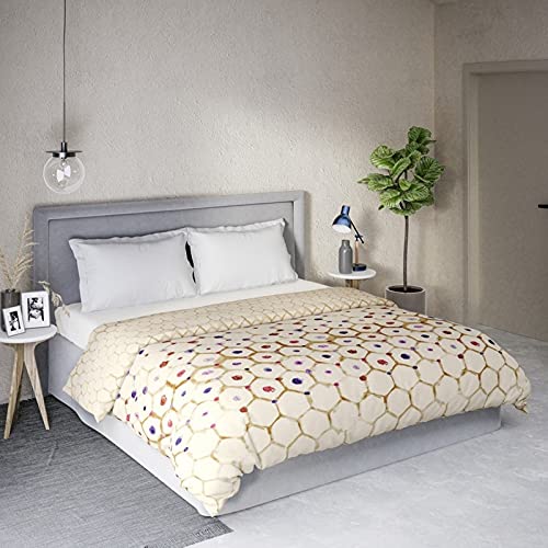 Ddecor Live Beautiful, Polyester, 1 Double Comforter, Tc  136, Yellow