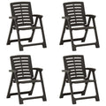 vidaXL 4X Garden Chairs Outdoor Patio Terrace Backyard Yard Seating Seat Summer Armchair Sitting Dinner Dining Chairs Furniture Plastic Anthracite