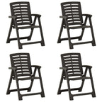 vidaXL 4X Garden Chairs Outdoor Patio Terrace Backyard Yard Seating Seat Summer Armchair Sitting Dinner Dining Chairs Furniture Plastic Anthracite