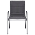 Stackable Garden Chairs 2 pcs Steel and Textilene Anthracite