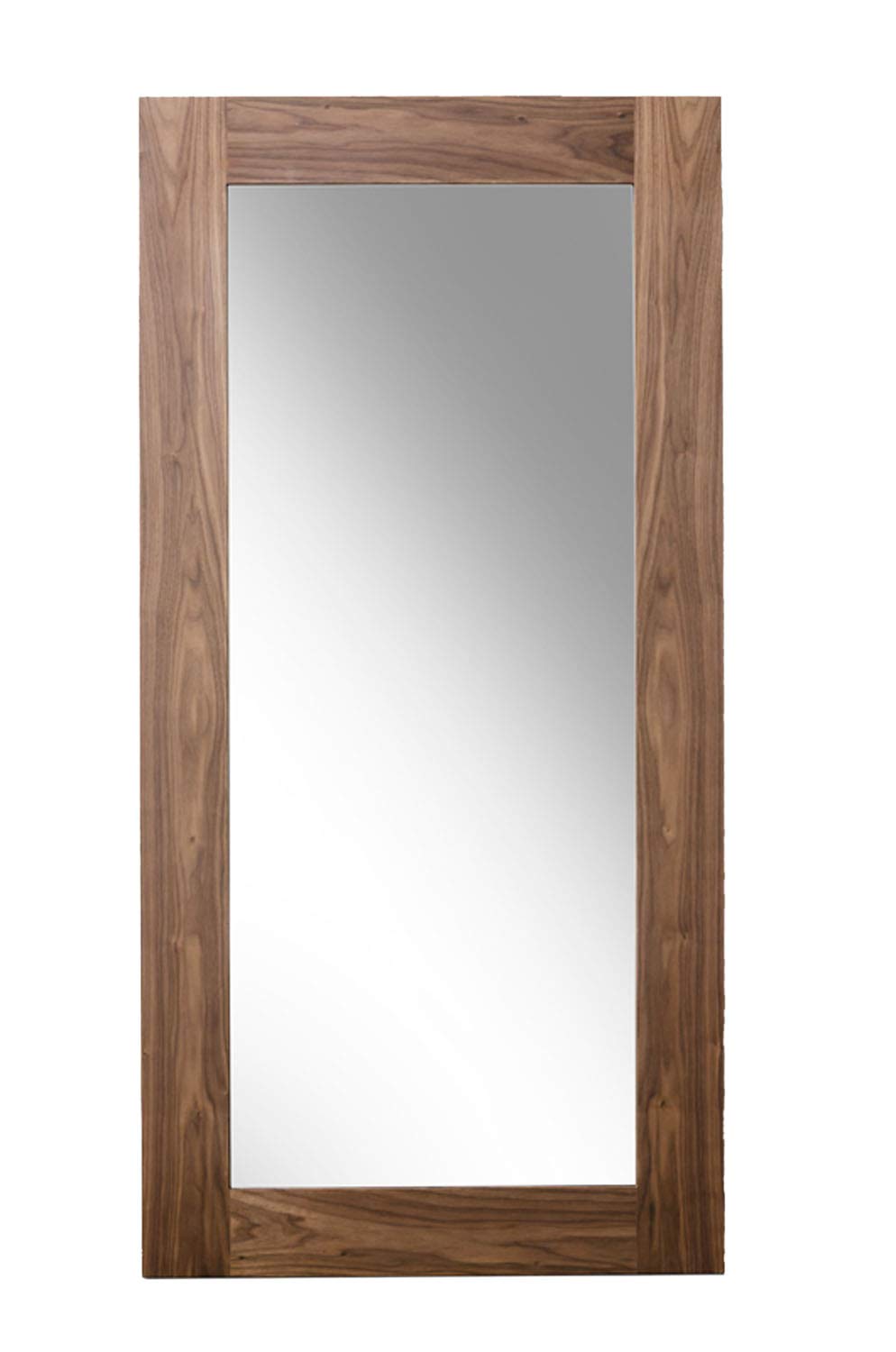 HomeRoots Veneer, MDF, Glass Modern Walnut Floor Mirror