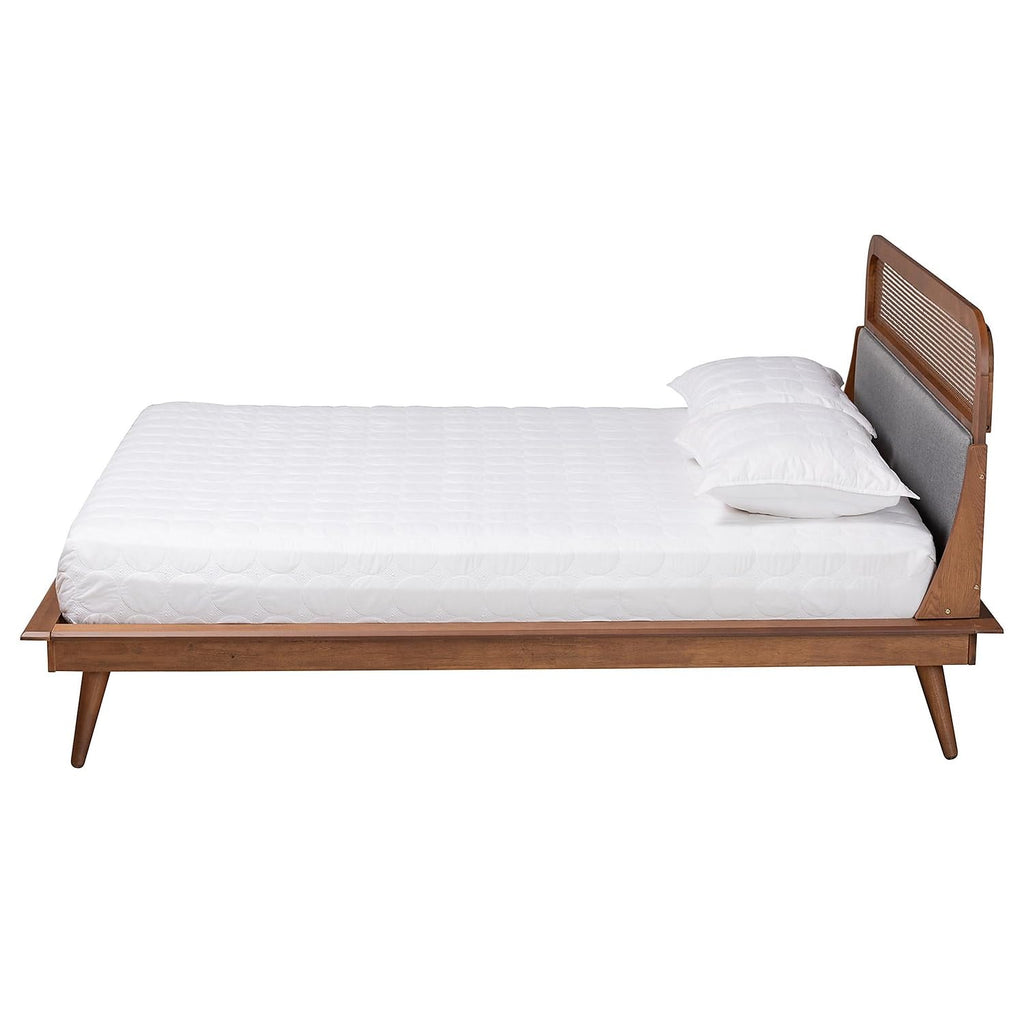 Baxton Studio Irina Platform Bed, Queen, Grey/Ash Walnut (235-12775-HiT)