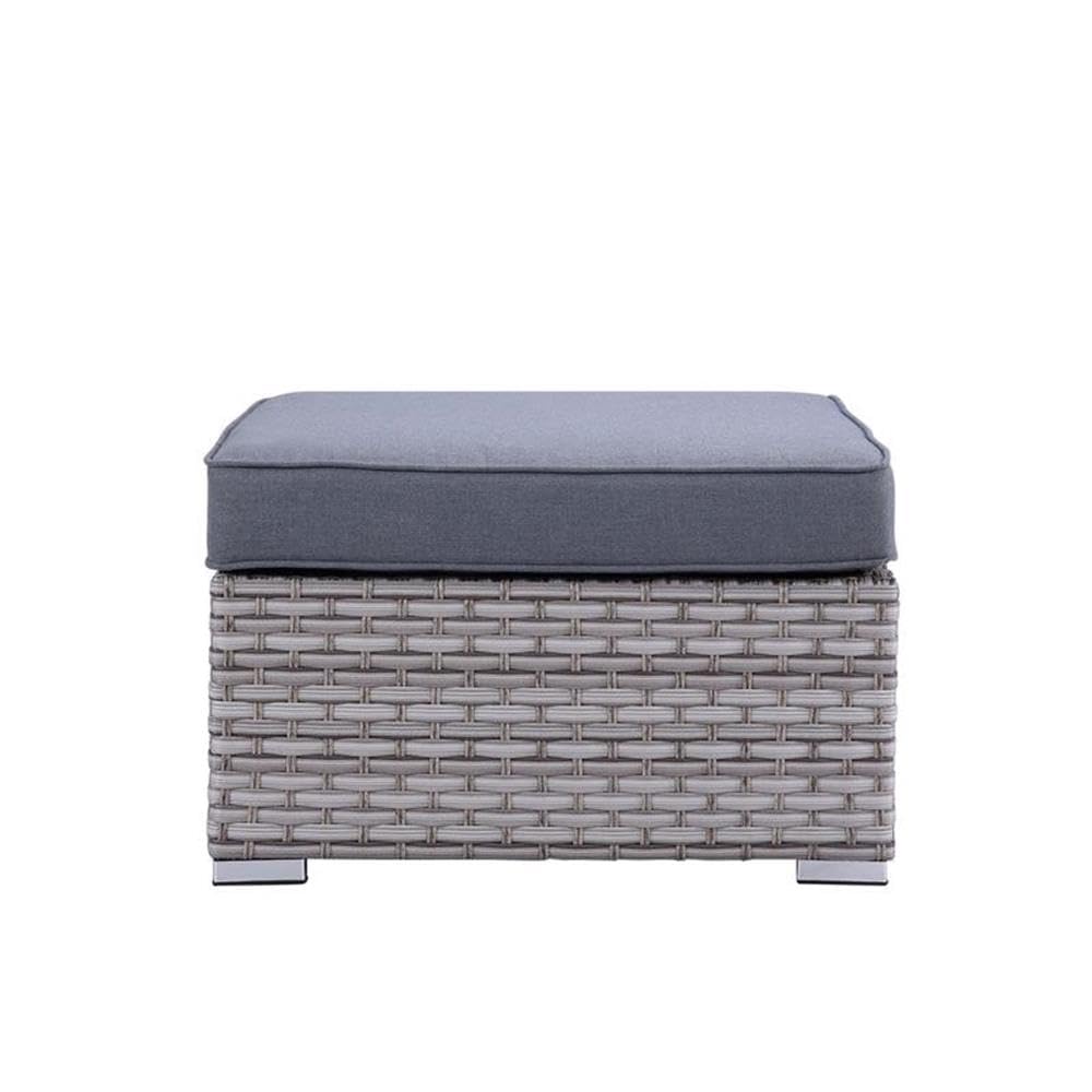 Acme Laurance Patio Sectional & Cocktail Table in Gray Fabric Finish