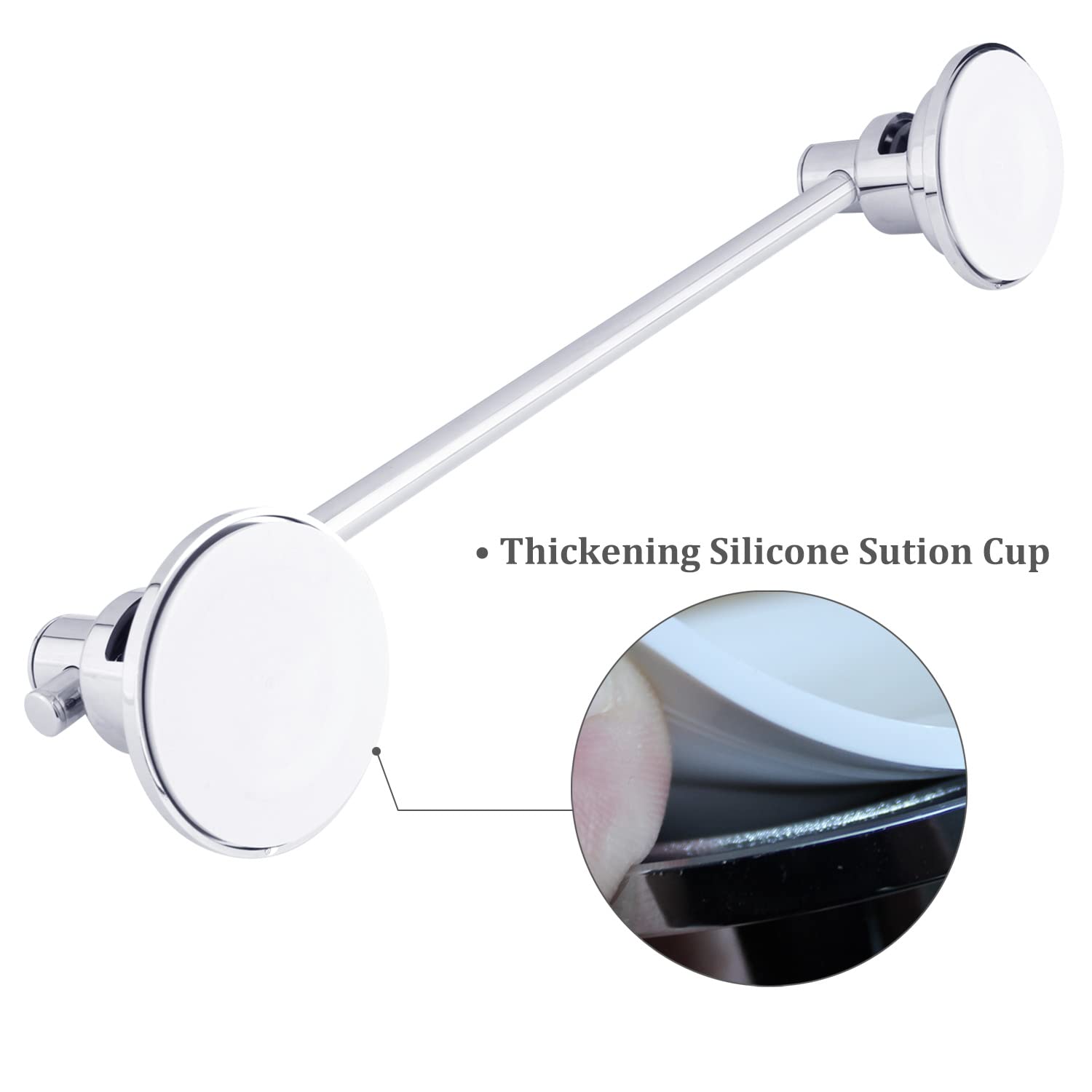 Sneatup Suction Cup Extendable 17-28'' Stainless Steel Towel Bar (Chrome Plating)