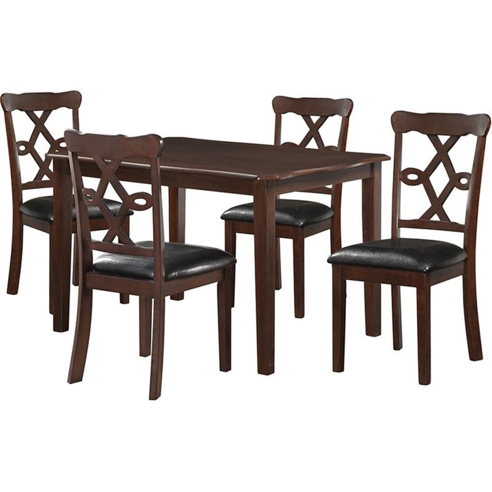 Acme Ingeborg 5 Piece Wooden Dining Set in Black and Espresso