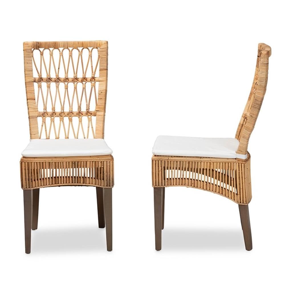 Baxton Studio Sullivan Rattan Dining Chair Set