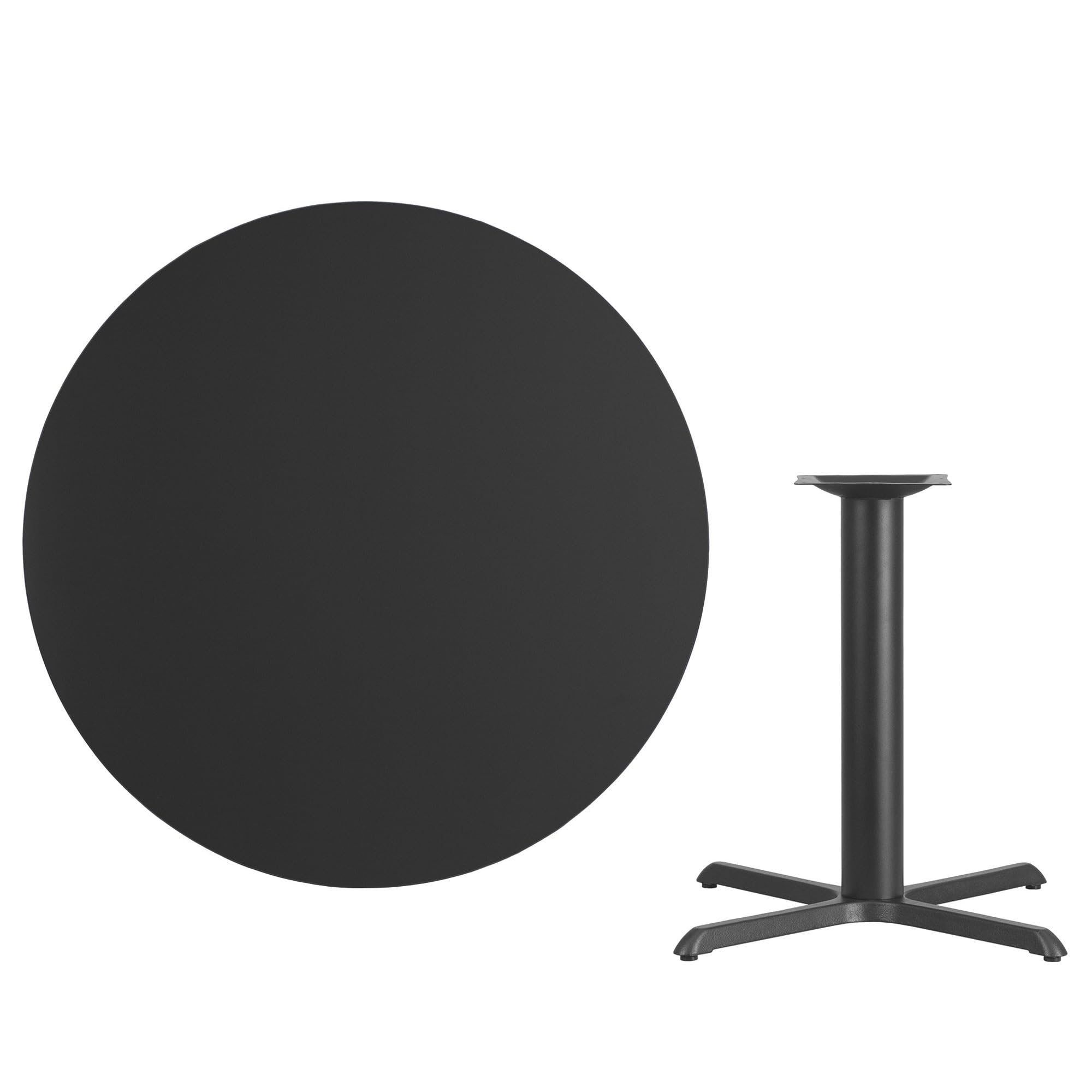 Flash Furniture 42'' Round Walnut Laminate Table Top with 33'' x 33'' Table Height Base