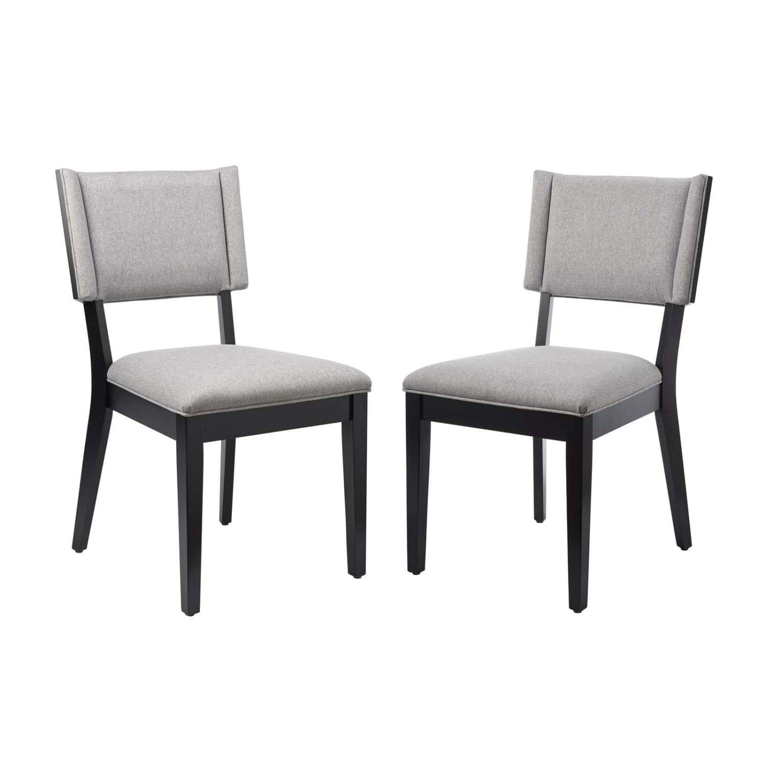 Modway Esquire Solid Wood And Fabric Dining Chairs In Light Gray (Set Of 2)