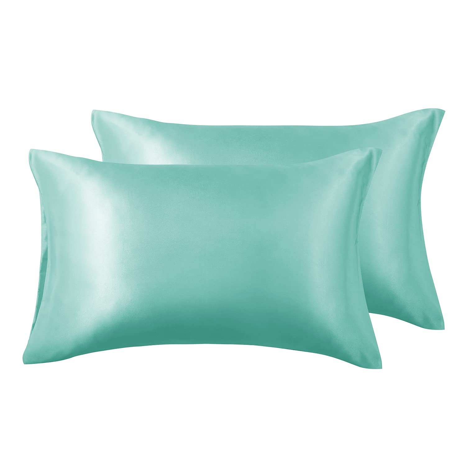 Love'S Cabin Silk Satin Pillowcase For Hair And Skin (Turquoise, 20X40 Inches) Slip King Size Pillow Cases Set Of 2 - Satin Cool