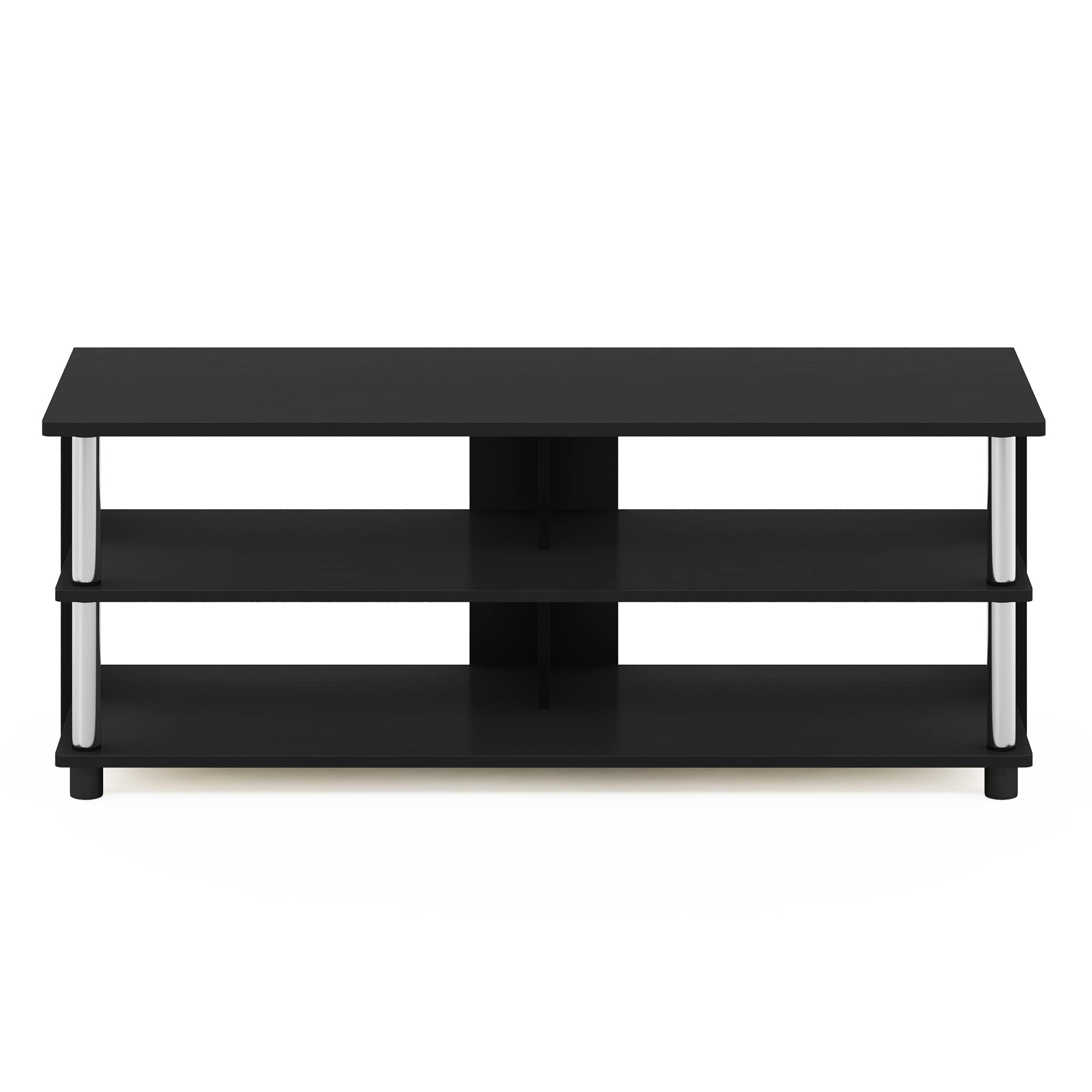 Furinno Sully 3-Tier Stand for TV up to 48 Inch, Americano/Chrome