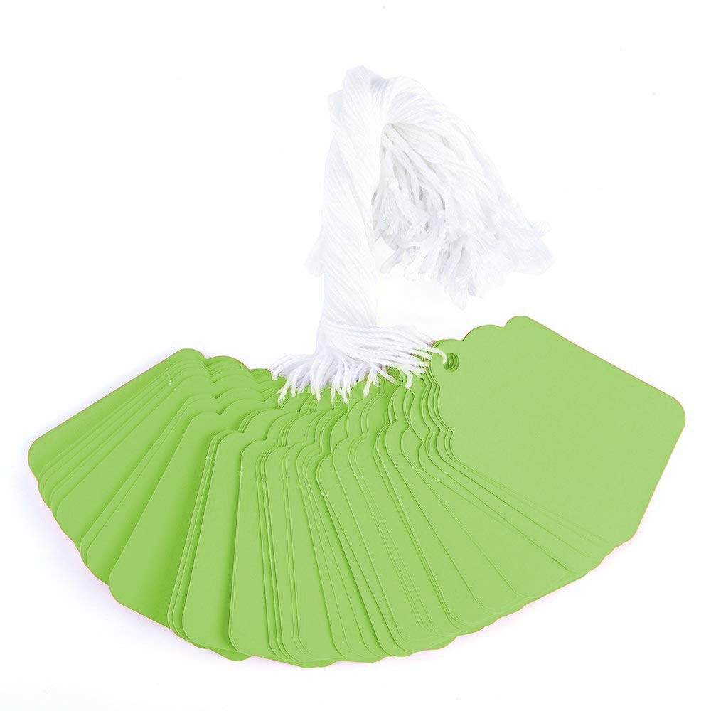 Brothersbox Green Price Tags 240Pcs, Matte Tags With Strings Attached Marking Merchandise Hang Tags Labels For Christmas Gifts J