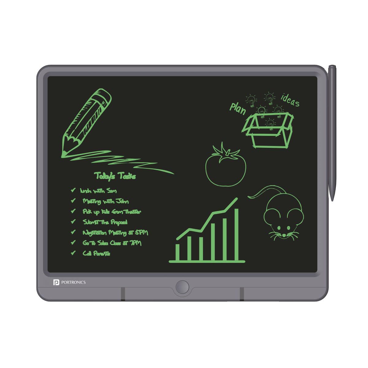 Portronics Ruffpad 15 Re-Writable LCD Screen 38.1cm (15-inch) Writing Pad for Drawing, Playing, Handwriting Gifts for Kids & Adu