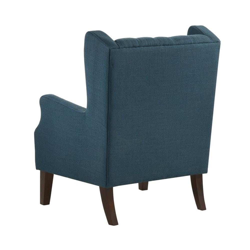 Lilola Home Irwin Blue Linen Button Tufted Wingback Chair