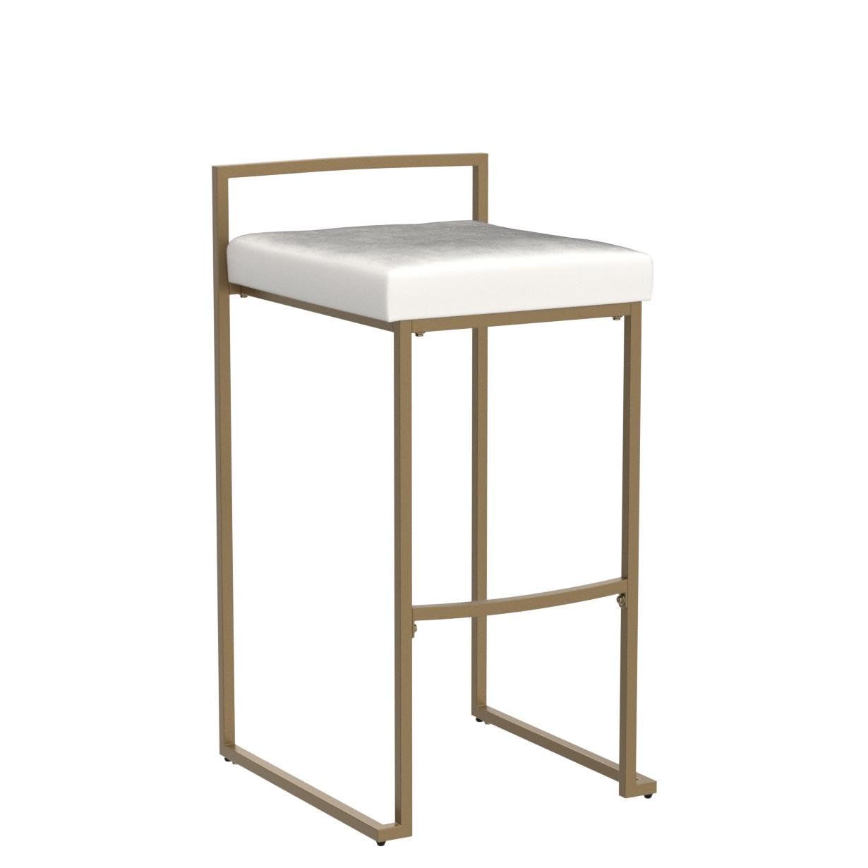 Crosley Furniture Harlowe Upholstered Seat Bar Stools Set of 2, Crème and Gold