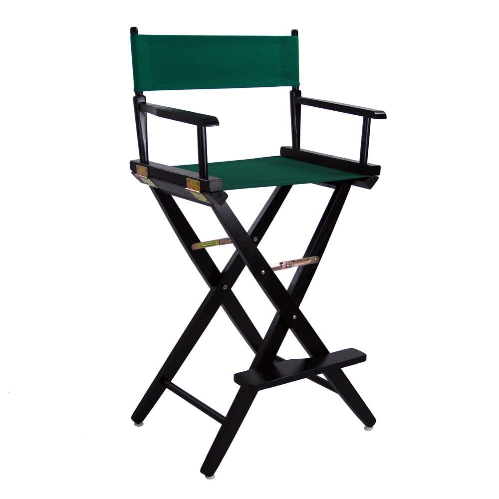 American Trails Extra-Wide Premium 30&quot; Director's Chair Black Frame with Hunter Green Canvas, Bar Height