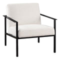 Comfort Pointe Milano Polyester Oatmeal Cream Stationary Black Metal Accent Chair