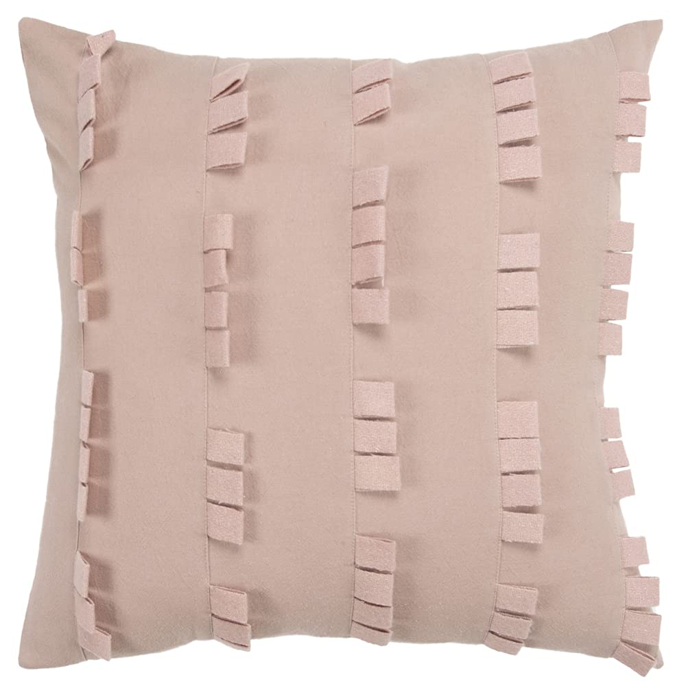 Rizzy Home Donny Osmond Stripe 20&quot; X 20&quot; Poly Filled Pillow With Cotton Canvas Cover-Blush