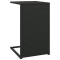 vidaXL C Table - Black Poly Rattan - Weather Resistant - Svelte Design with Powder-Coated Steel Frame for Stability - Indoor/Outdoor Compatible