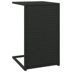 vidaXL C Table - Black Poly Rattan - Weather Resistant - Svelte Design with Powder-Coated Steel Frame for Stability - Indoor/Outdoor Compatible