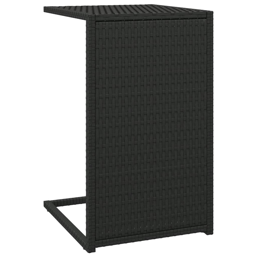 vidaXL C Table - Black Poly Rattan - Weather Resistant - Svelte Design with Powder-Coated Steel Frame for Stability - Indoor/Outdoor Compatible