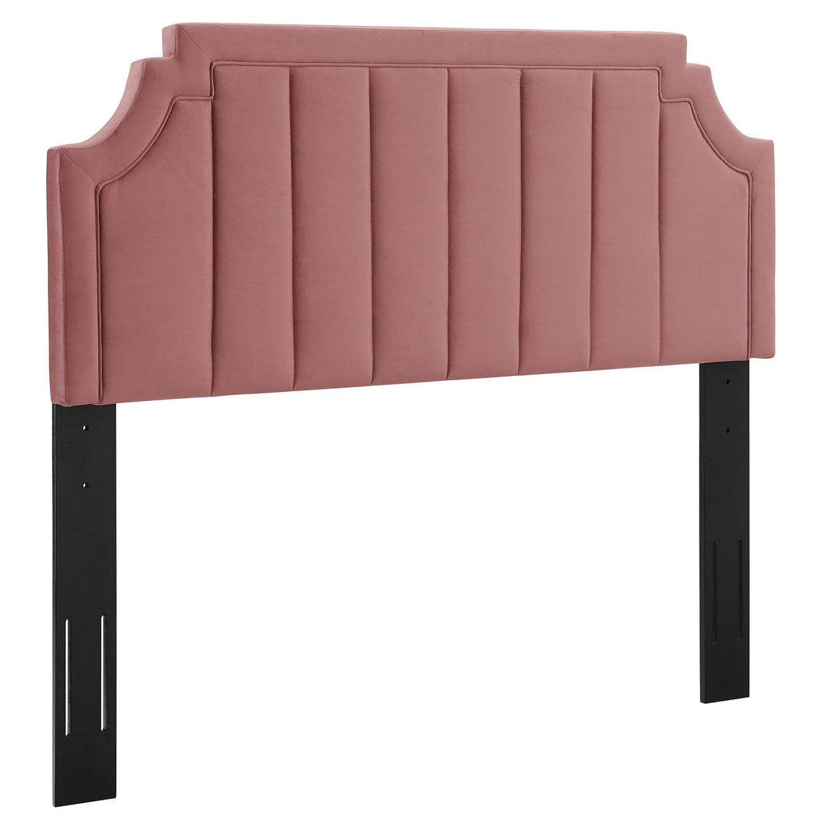 Modway Alyona Channel Tufted Performance Velvet Headboard, Twin, Dusty Rose