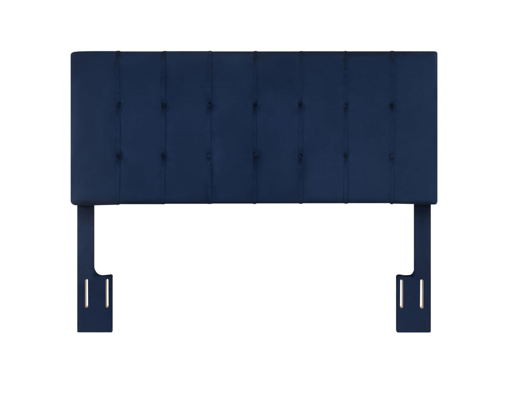 Steve Silver Furniture Regina Queen Blue Velvet Headboard, Modern, Contemporary Or Mid-Century, Bedroom, Soft Velvet Look, 64.2 'L X 50.7' H X 3.15' W, Navy Blue