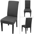 Jqinhome 6 Pcs Dining Chair Slipcover,High Stretch Removable Washable Chair Seat Protector Cover For Home Party Hotel Wedding Ceremony (Grey)