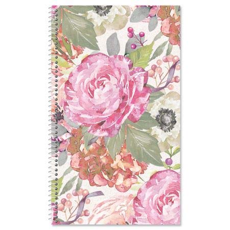 Pale Peony Password And Pin Keeper - 94 Pages; 5 Inch X 8-1/2 Inch, Softcover Spiral-Bound Website Login Organizer