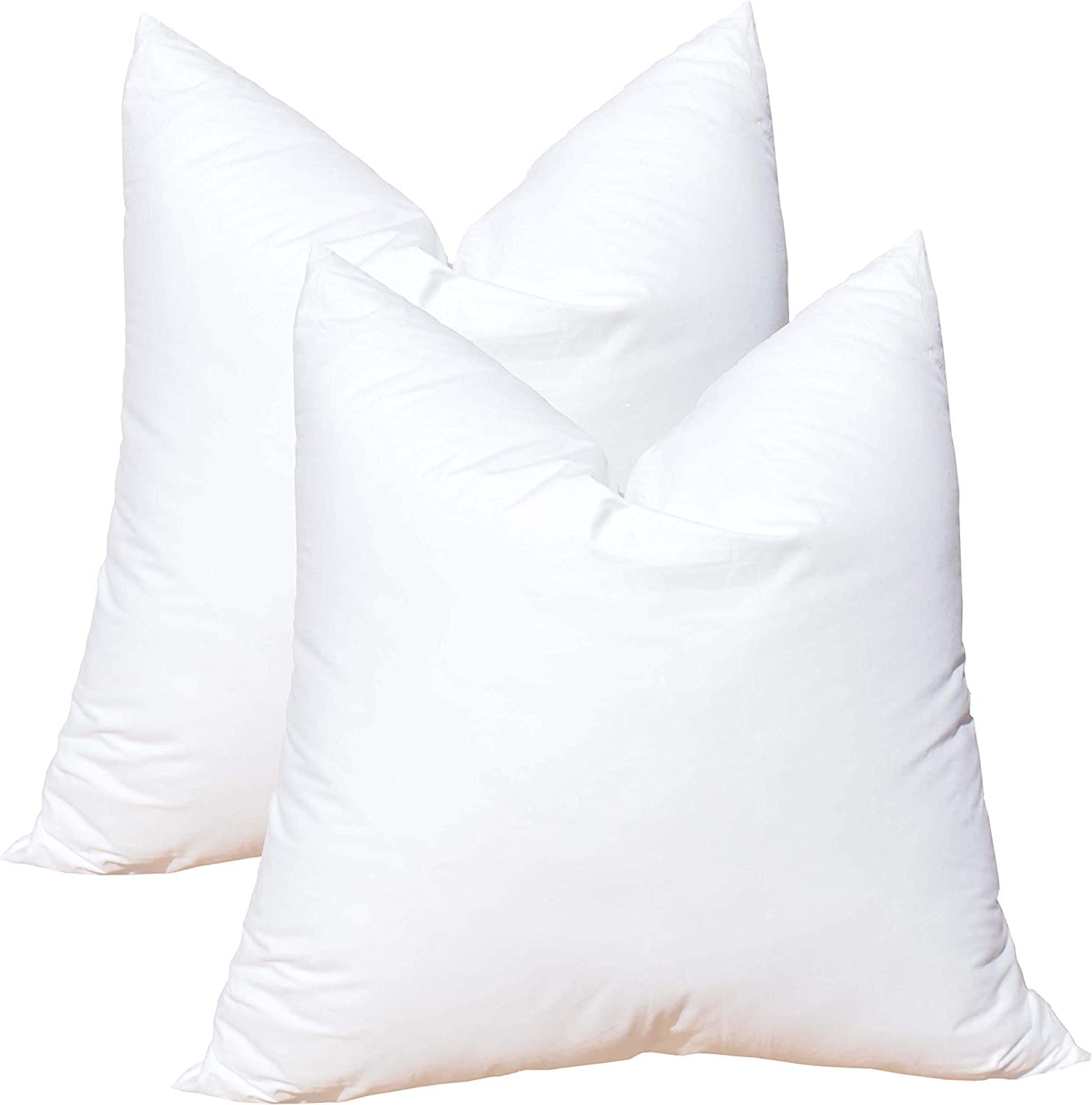 Pillowflex Set Of 2 (15X15) Premium Polyester Pillow Inserts - European Square Pillow Forms, Machine Washable, Sham Pillow Inser