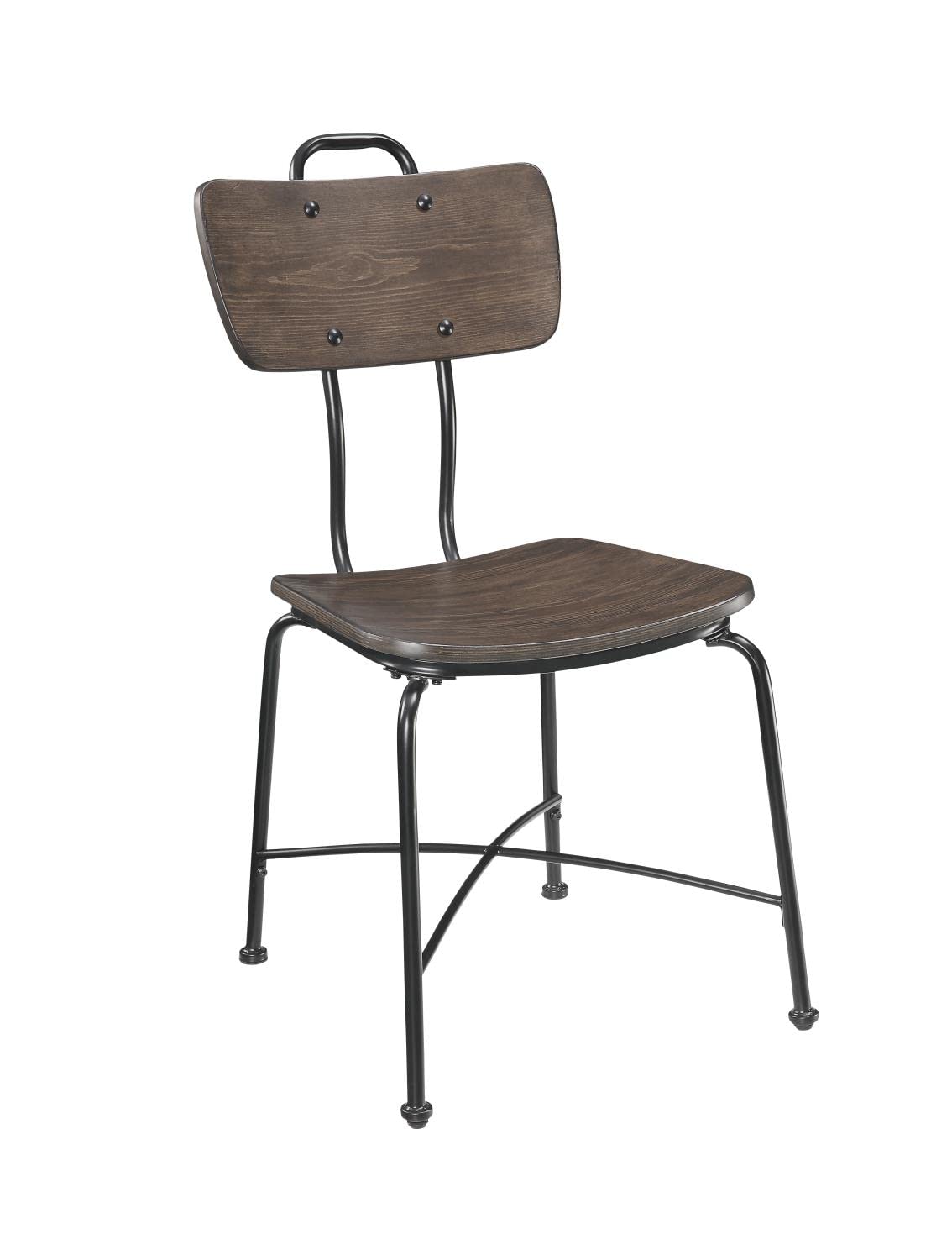 Acme Garron Side Chair (Set of 2) in Walnut and Black