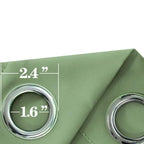 Mrs.Naturall Sage Green Blackout Curtains 90 Inches Long For Living Room 2 Panels Set,Grommet Light Blocking Thermal Insulated R