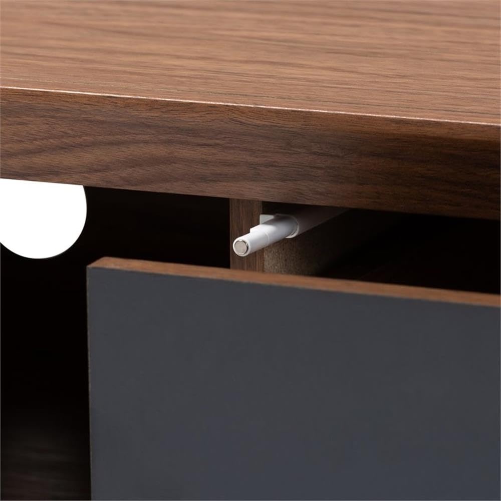 Baxton Studio Svante Mid-Century Modern Multicolor Finished Wood 3-Drawer TV Stand