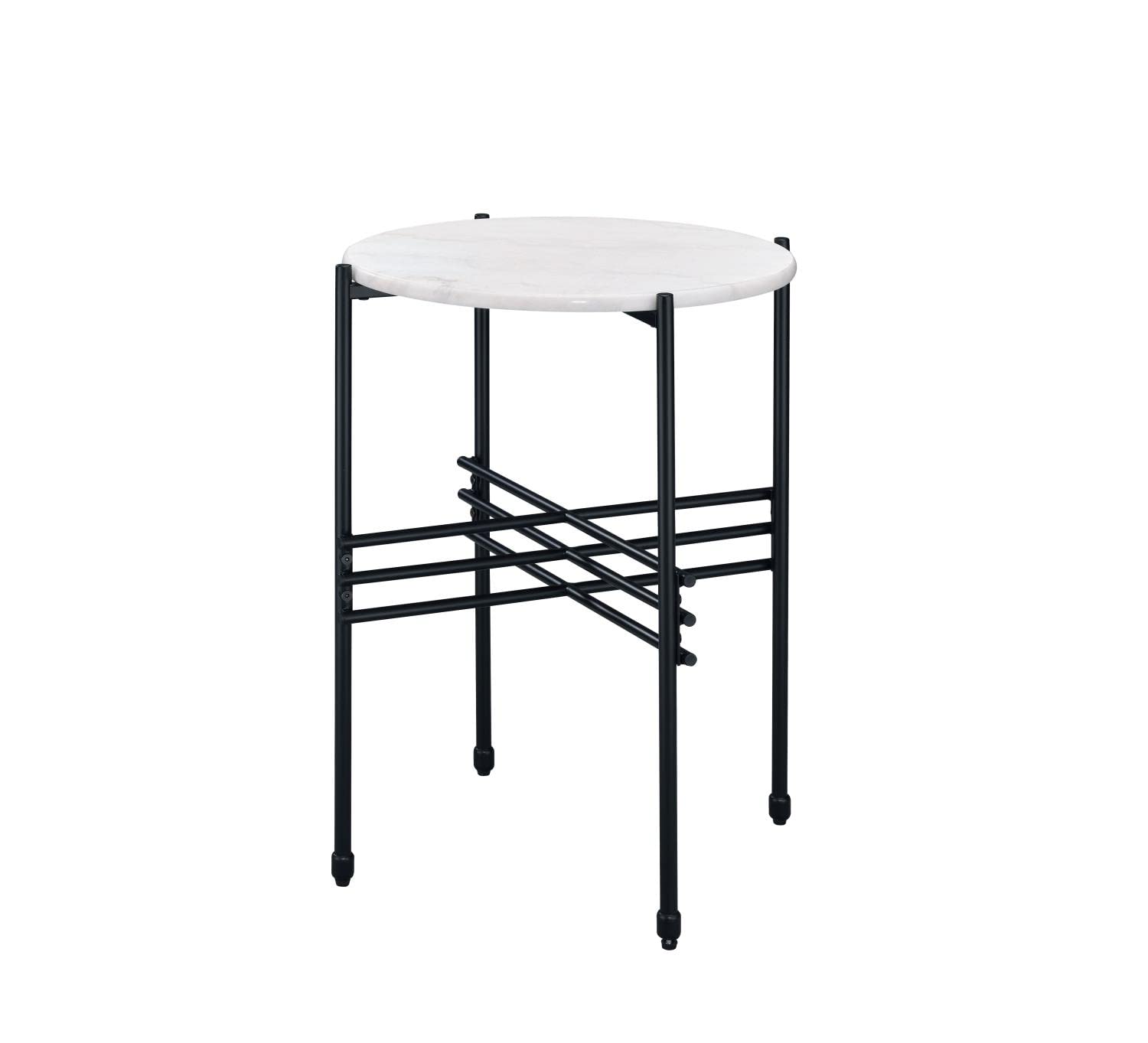 Acme Taigi 3-Piece Velvet Chair and Table in Gray and Black