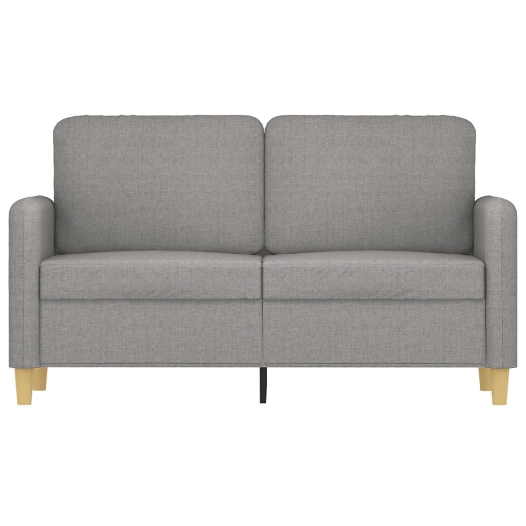 vidaXL Light Gray 2-Seater Sofa - Breathable Fabric Upholstery, Thickly Padded Seat, Armrests & Back Pillows, Modern Design, Plywood & Metal Frame Construction, Easy Assembly - Living Room Furniture
