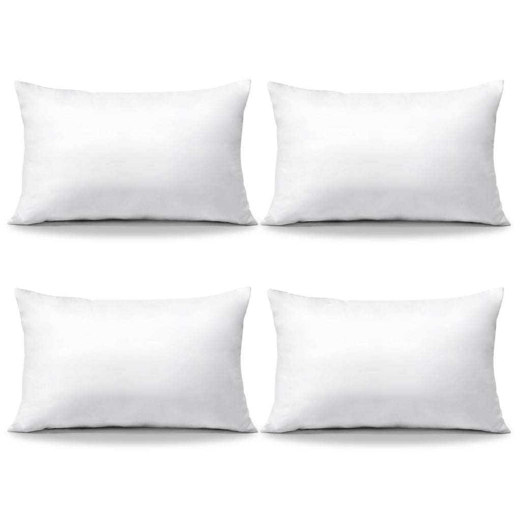 Otostar Pack Of 4 Throw Pillow Inserts, 12 X 20 Rectangle Cushion Inner Soft Fluffy Plump Stuffer Cushion Pads White Decorative